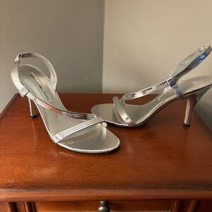 Bandolino Shimmering Silver Strappy Heels